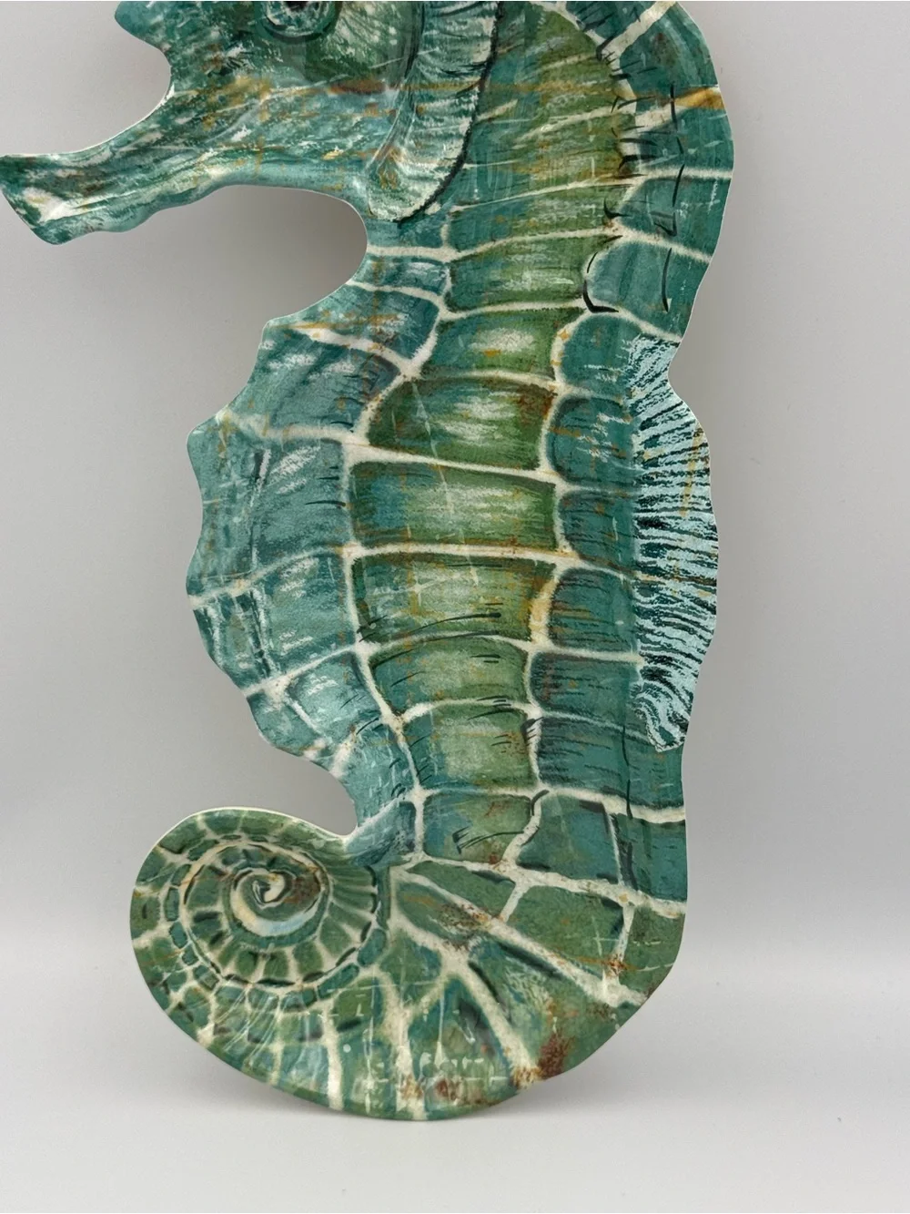Pier 1 Imports Spikey Seahorse Serving Tray Melamine Platter Coastal Decor 13”